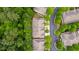 Aerial view of multi-Gathering homes showcasing the community's layout and landscaping at 1231 Silver Beach Way, Raleigh, NC 27606