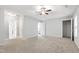 Large main bedroom featuring plush carpet, a ceiling fan, and ensuite access at 1231 Silver Beach Way, Raleigh, NC 27606