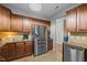 Well-equipped kitchen featuring granite countertops and stainless steel appliances with lots of storage at 138 Tramway Cir, Angier, NC 27501
