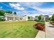 Beautiful community center building with white siding, large lawn, and landscaping at 1437 Newpoint Dr, Durham, NC 27713