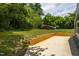 Spacious backyard features a newly installed patio and lush greenery, ideal for outdoor living and entertaining at 1917 Tucker St, Burlington, NC 27215