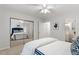 Serene bedroom with mirrored closet, and neutral tones at 192 Summerwalk Cir, Chapel Hill, NC 27517