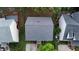 Aerial view of home featuring a well maintained roof, landscaping, and a small patio area at 1937 Crag Burn Ln, Raleigh, NC 27604
