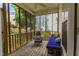 Relaxing screened-in porch with wooden floors, comfortable seating, and a view of the backyard at 1937 Crag Burn Ln, Raleigh, NC 27604