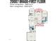 First floor plan highlighting the primary bedroom, Gathering room, and kitchen at 20007 Bragg, Chapel Hill, NC 27517