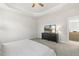 Bedroom features a TV and a sleek black dresser for storage at 208 Dry Canyon Dr, Wendell, NC 27591