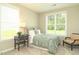 Well-lit bedroom with carpet, natural light, and styled furniture at 3002 Dog Rose Dr # 310, Durham, NC 27703