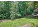 Expansive backyard with lush greenery and mature trees, offering a private and serene setting at 37 Wedgewood Rd, Chapel Hill, NC 27514