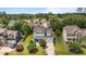 Stunning aerial view of the home showcasing its landscaped yard and neighborhood at 4562 Brighton Ridge Dr, Apex, NC 27539