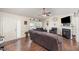 Cozy living room with fireplace and neutral paint, perfect for relaxation at 59 Long Grass Dr, Smithfield, NC 27577