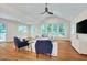 Spacious living room with vaulted ceilings, abundant natural light, and hardwood floors at 823 Churchill Dr, Chapel Hill, NC 27517