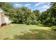 The backyard is partially covered in trees at 84 Sycamore Lake Rd, Siler City, NC 27344