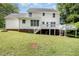 The back of the house has a lawn and a deck at 84 Sycamore Lake Rd, Siler City, NC 27344