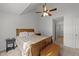 Bedroom features ceiling fan, carpet, and storage closet at 909 Alderleaf Dr, Fuquay Varina, NC 27526