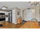A bright dining area featuring wood floors and lots of light at 10 Marsh Landing Ct, Durham, NC 27703