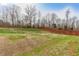 Expansive backyard featuring grass and a wooden fence on an upward slope at 1301 Torrey Pines Ct, Mebane, NC 27302