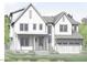 Illustration of a charming two-story home with a covered porch and a two-car garage, surrounded by lush greenery at 1807 Ridley St, Raleigh, NC 27608