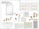 A primary bath design featuring a free-standing tub, shower fixtures, vanity cabinet color, and countertop selections at 1807 Ridley St, Raleigh, NC 27608