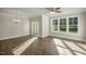 Dining room features hardwood floors, a chandelier, and sliding glass doors to a patio area at 1905 Hinesley Dr, Durham, NC 27703