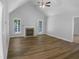 Bright and spacious living room with a vaulted ceiling and fireplace at 2747 Michelle Ct, Creedmoor, NC 27522