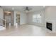 Bright living room features hardwood floors, fireplace, and view of front entrance at 283 Hopewell Br Ct, Smithfield, NC 27577