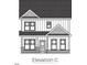 Elevation C drawing of two-story home featuring brick accents, multi-pane windows and covered front porch at 117 Legolas Ct, Middlesex, NC 27557