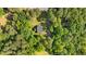 Aerial view highlighting the private setting of the property with mature trees and a long driveway at 148 Shadowbrook Dr, Henderson, NC 27537