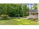 Beautiful backyard with mature trees providing privacy and a serene natural setting at 148 Shadowbrook Dr, Henderson, NC 27537
