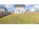Home's backyard features a lush lawn, enclosed by a wood fence for added privacy at 152 Briar Den Ct, Benson, NC 27504