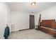 Neutral bedroom with carpet floor; features a king bed frame and single window at 152 Briar Den Ct, Benson, NC 27504
