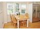 Bright breakfast nook featuring hardwood floors, a table, and ample natural light at 1707 Falls Church Rd, Raleigh, NC 27609