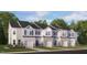 New two-story home features a single-car garage, light siding and black roof in a community setting at 1917 Hinesley Dr, Durham, NC 27703