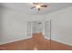 Office space with hardwood floors, neutral walls, French doors, and ceiling fan at 208 Beckingham Loop, Cary, NC 27519