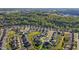 Community aerial view showcasing the neighborhood's modern homes and expertly manicured lawns in a suburban setting at 2096 Dowell Ct, Burlington, NC 27215