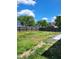 Fenced backyard featuring green lawn and perimeter trees offering privacy at 2121 Lime St, Durham, NC 27704