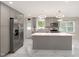 Gorgeous kitchen featuring an island, stainless steel appliances, and modern lighting at 2315 Oxford Rd, Henderson, NC 27536