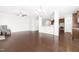 Open floorplan with hardwood floors and kitchen pass-through at 2727 Masonboro Ferry Dr, Apex, NC 27502