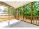 Charming screened porch with ceiling fan providing serene views of the backyard at 2727 Masonboro Ferry Dr, Apex, NC 27502