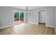 Open dining area with sliding glass doors leading to the deck at 32 Lattimore Rd, Cameron, NC 28326