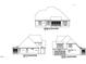 Detailed house elevation drawings showing the side and rear of the house. Landscaping details also visible at 34 Cloudview Ct, Pittsboro, NC 27312