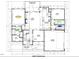 Detailed house floor plan drawing showing layout of rooms, including Primary suite, kitchen and Gathering room at 34 Cloudview Ct, Pittsboro, NC 27312