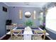 Cozy dining area featuring a modern white table, stylish decor, and ample natural light at 3848 Griffis Glen Dr, Raleigh, NC 27610