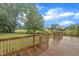 Well-maintained wooden deck with great views of backyard at 397 Meadow Rd, Kenly, NC 27542