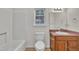 Bathroom with vanity and bathtub/shower combo at 397 Meadow Rd, Kenly, NC 27542