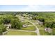 Aerial view of a neighborhood with mature trees and spacious lots at 422 River Ridge Ln, Timberlake, NC 27583