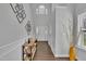 Spacious entryway with hardwood floors leads to the home's interior at 522 Crossview Ln, Durham, NC 27703