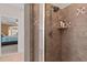Tiled walk-in shower with shampoo nook at 5916 Two Pines Trl, Wake Forest, NC 27587