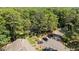 Overhead view of home showcasing parking lot, landscaping and a well maintained yard at 7918 Yester Ct, Raleigh, NC 27615