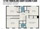 Second floor plan featuring four bedrooms and two baths at 12709 Timberlane Ct, Raleigh, NC 27613