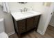 Modern bathroom vanity with a sink, countertop and decorative hardware at 1422 Duggins Dr, Burlington, NC 27217